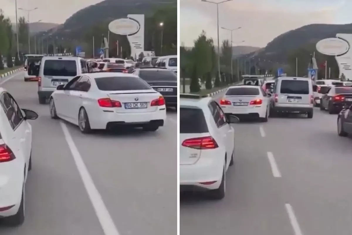 Tek derdi konvoyda öne geçmek! Yaptığı hareket ise akılalmaz