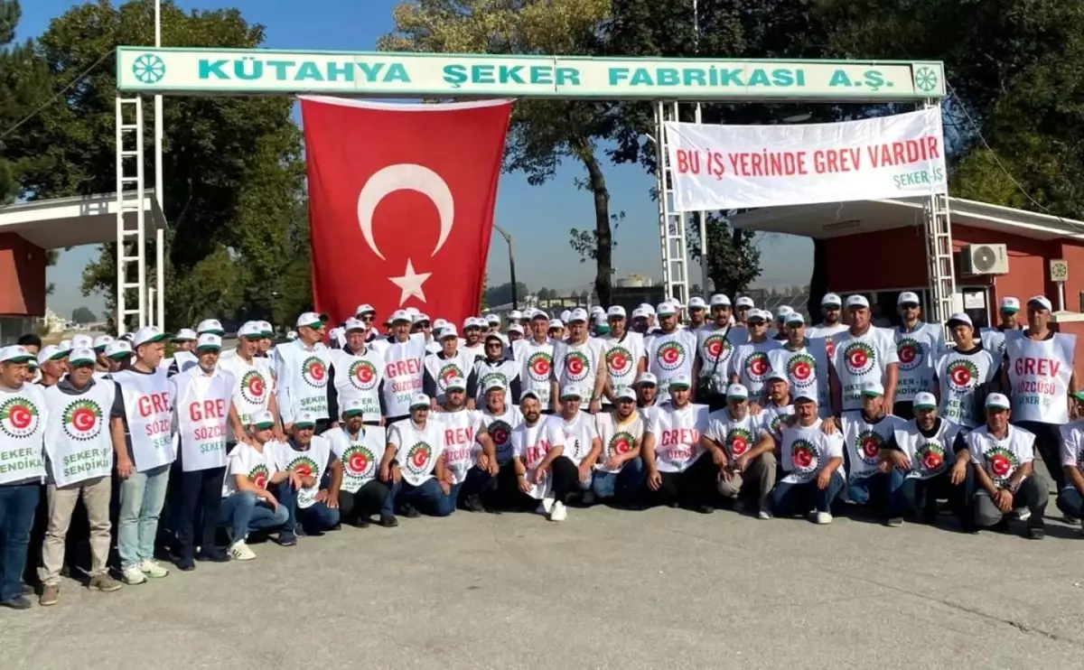 Kütahya Şeker Fabrikası'nda İşçiler Greve Gitti