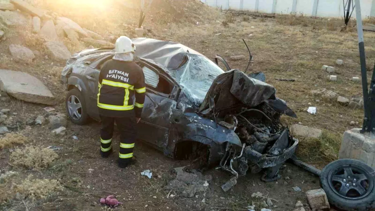 Batman'da Takla Atan Otomobilde 2 Yaralı