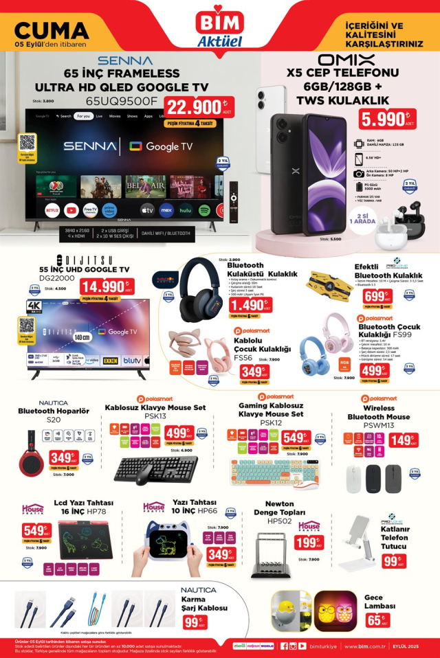 BİM AKTÜEL ÜRÜNLER KATALOĞU! 2-5 Eylül BİM indirimli ürünler nelerdir? Bu hafta BİM'e hangi ürünler gelecek? İndirimli kırtasiye ürünleri...