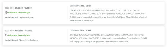 İstanbul BEYLİKDÜZÜ elektrik kesintisi! 2 Eylül Beylikdüzü elektrik kesintisi ne zaman bitecek, elektrikler ne zaman gelecek?