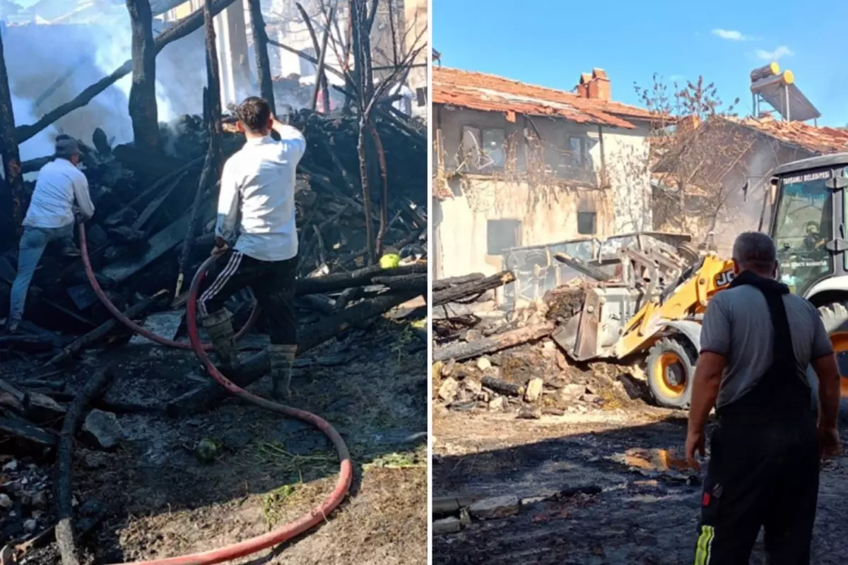 Kütahya'da otomobilde patlama: 3 ev küle döndü