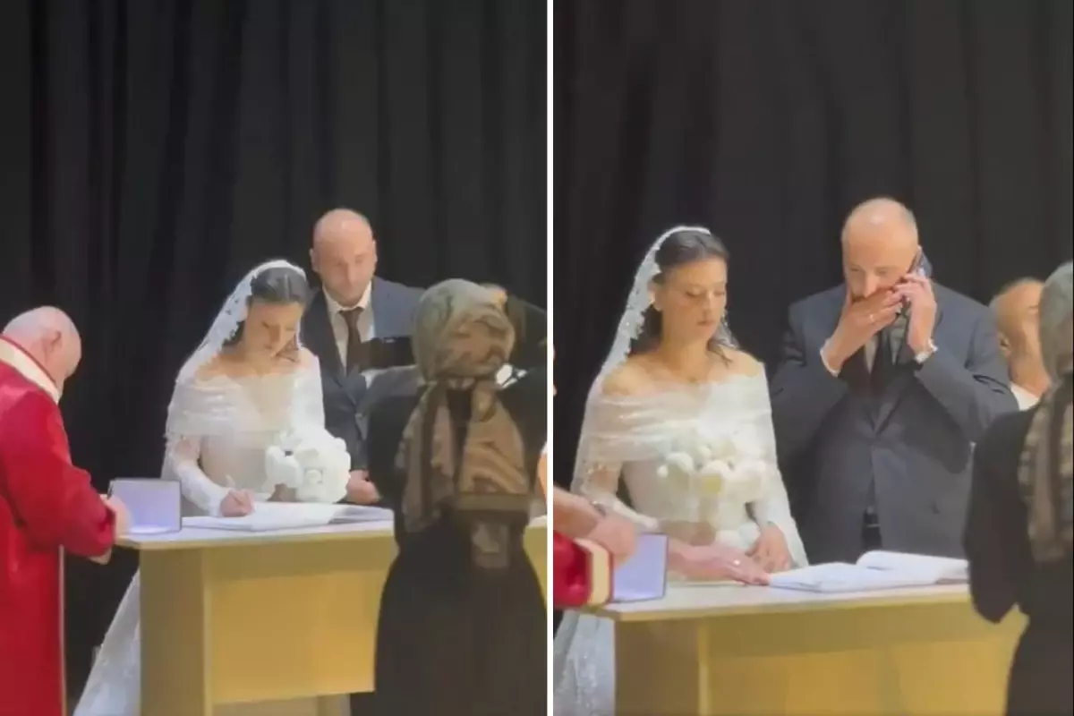 Nikah masasındaki damadın görüntüsü izleyenleri ikiye böldü: Uzun sürmez bu evlilik