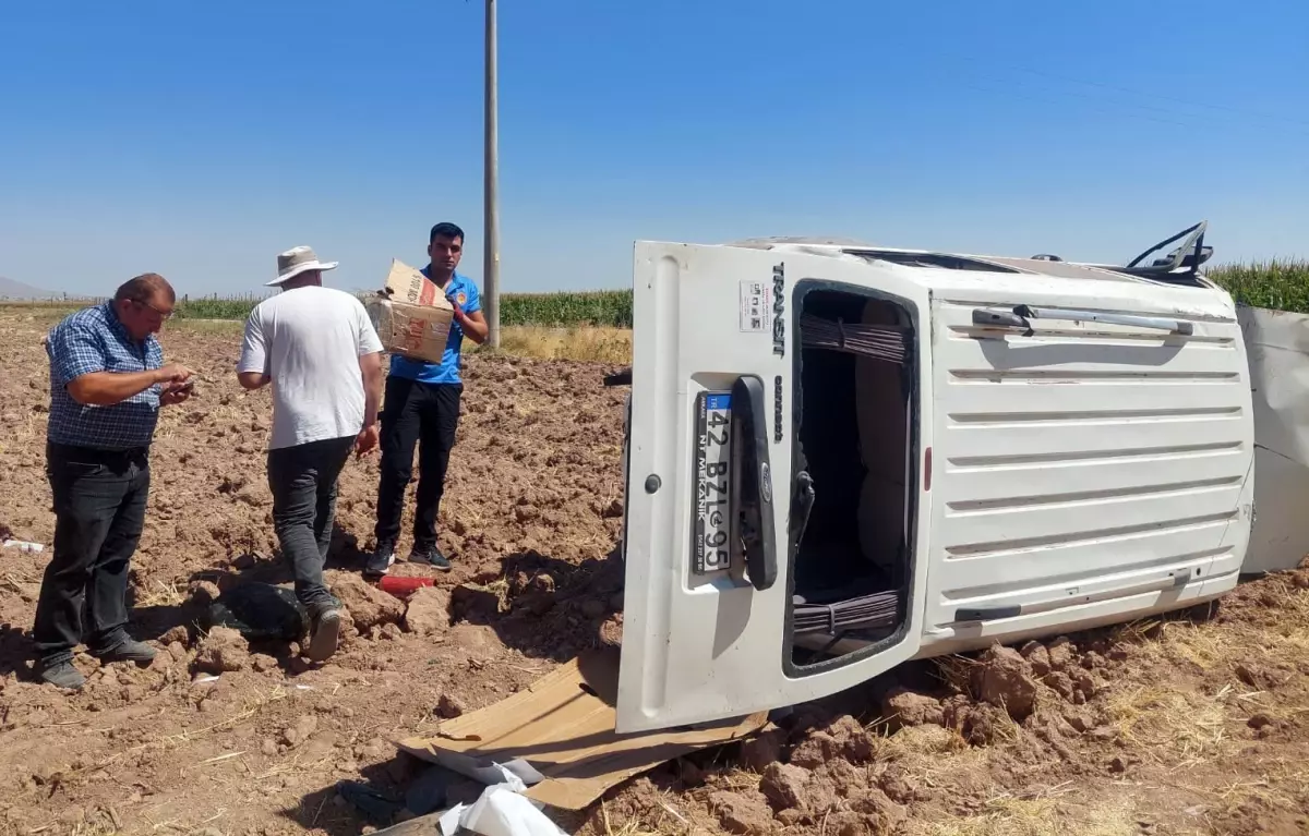 Karaman'da Takla Atan Araçta Sürücü Yaralandı, 4 Yavru Kedi Kurtarıldı