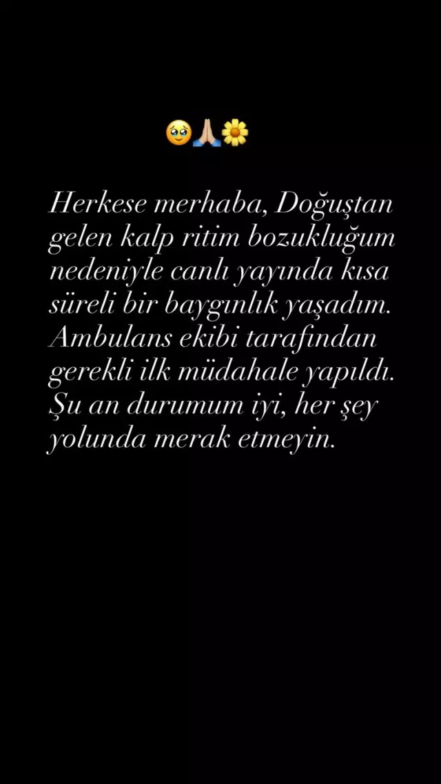 unlu oyuncu burcu binici canli yayinda bayginlik 19004350 2222 m