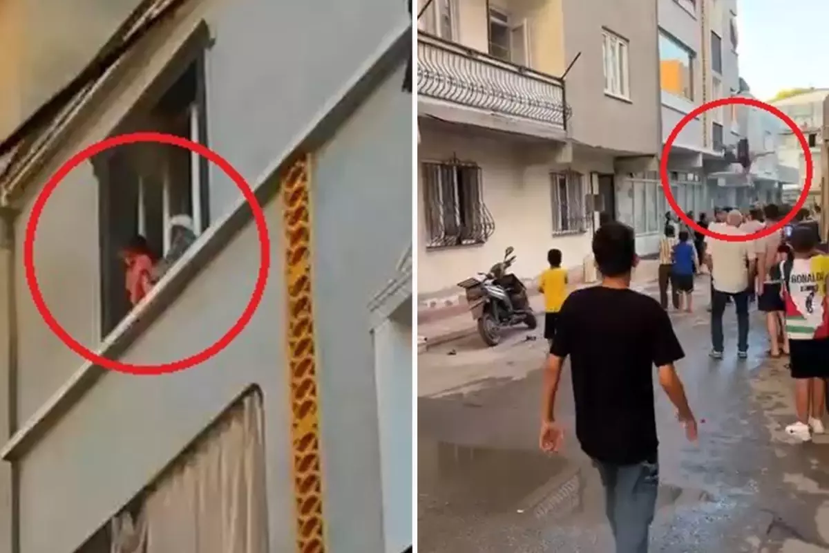 Yangında nefes kesen anlar! Önce torununu attı, ardından kendisi atladı