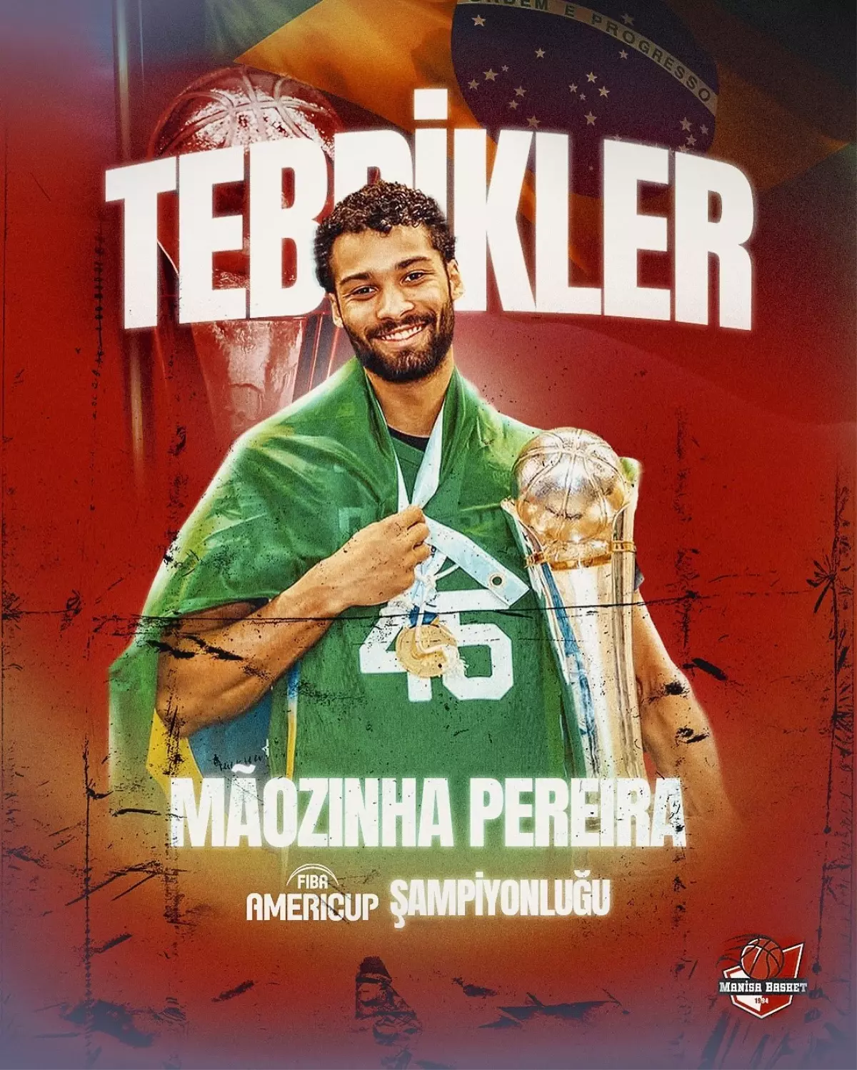 Manisa Basket'in Yeni Transferi Pereira, Brezilya ile Şampiyonluk Yaşadı