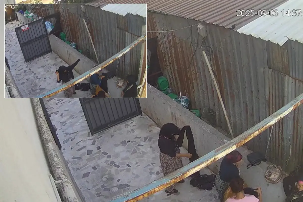 Bahçede bir garip görüntü! Kıyafetlerini böyle değiştirdiler