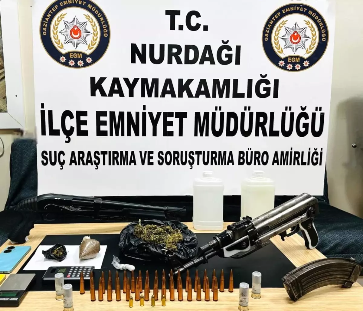 Gaziantep'te Silah ve Uyuşturucu Operasyonu: 1 Gözaltı