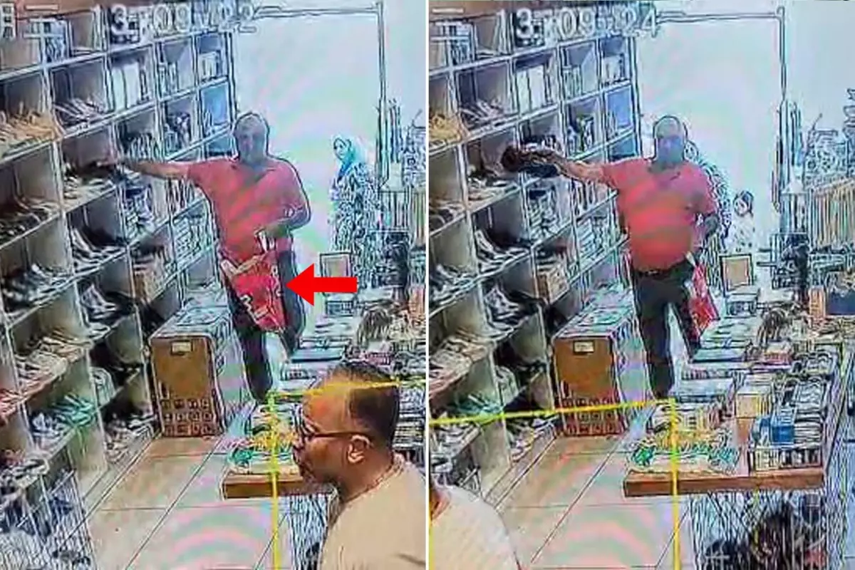 Mağazadan ayakkabı çalan hırsız rahat tavırlarıyla ağızları açık bıraktı