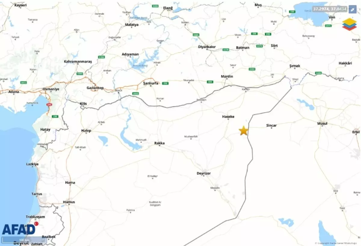 Haseke'de 4.3 Büyüklüğünde Deprem Meydana Geldi