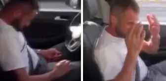 Trafiği tehlikeye soktu! Yolun ortasında uyudu, o anlar kameralarda