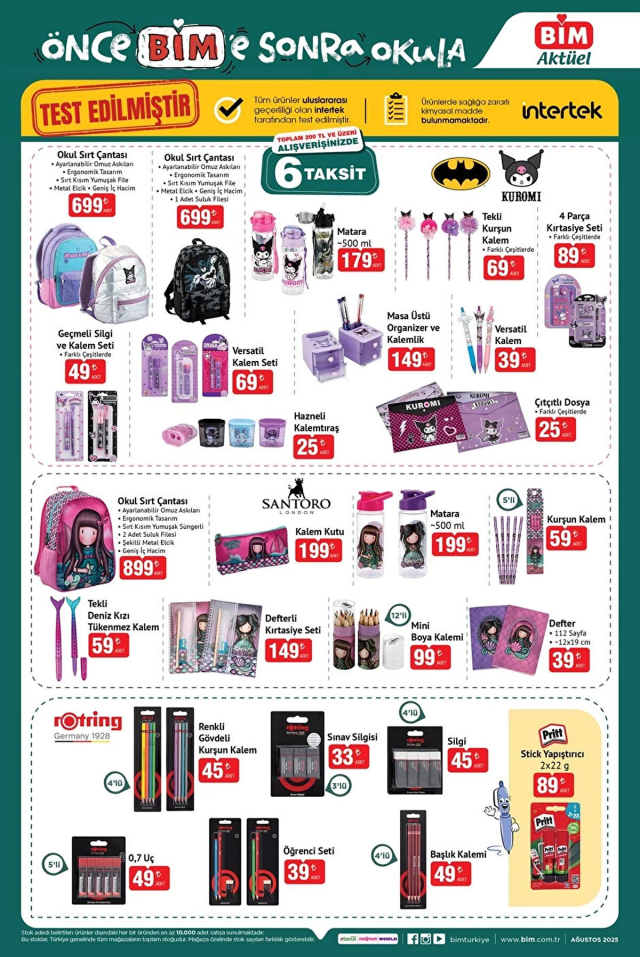 Beş Eylül BİM aktüel kataloğunda neler var? BİM'e gelecek ürünler neler?