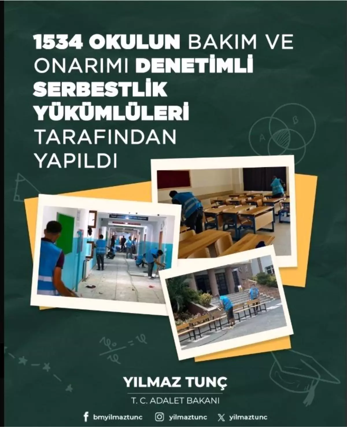Denetimli Serbestlik Yükümlüleri 1534 Okulun Bakımını Yaptı