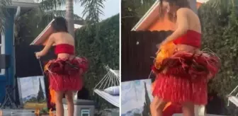 Alevli şov yapmak istedi, kendini yaktı! Son anda kurtuldu
