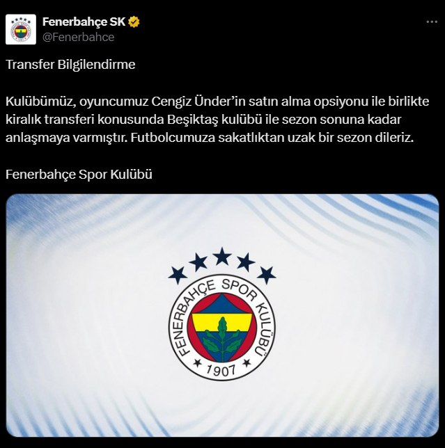 Official statement has arrived! Fenerbahçe's star has gone to the eternal rival