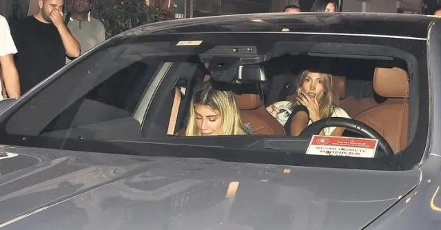 Şevval Şahin left for entertainment in a car marked 'Official Service Only'