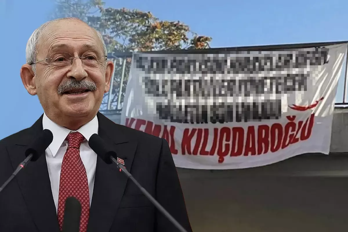 CHP'nin Kadıköy mitingi öncesi üst geçide 'Kılıçdaroğlu' pankartı asıldı