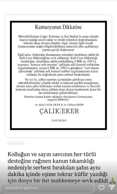 ece seckin serbest kalan sahis ayni dakika 19033496 6811 m