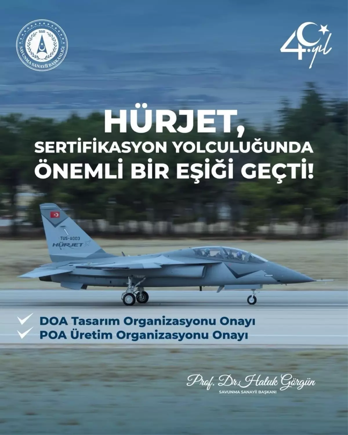 Türkiye'nin İlk İnsanlı Jet Motorlu Uçağı HÜRJET Sertifikasyon Sürecinde Önemli Bir Eşiği Geçti