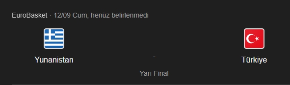 Türkiye Yunanistan maçı ne zaman, saat kaçta? EuroBasket yarı final Türkiye Yunanistan basket maçı hangi kanalda yayınlanacak?