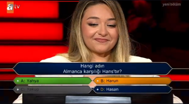 Hangi adın Almanca karşılığı Hans'tır?