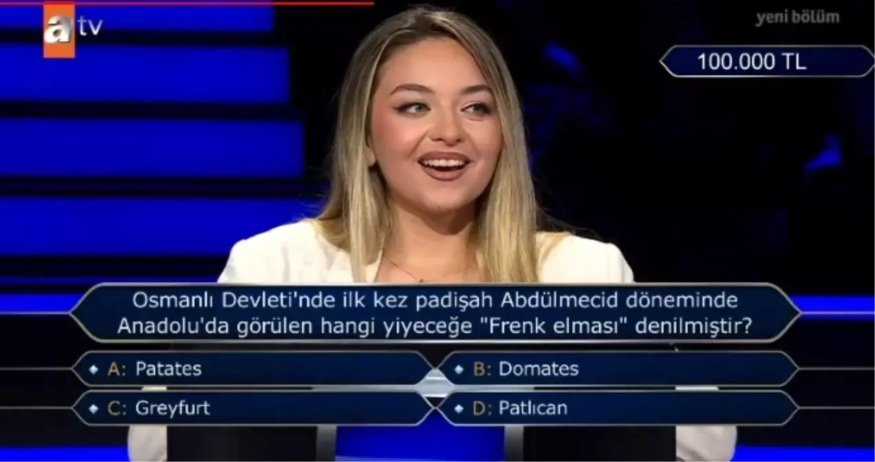 Osmanlı Devleti'nde ilk kez padişah Abdülmecid döneminde Anadolu'da görülen hangi yiyeceğe "Frenk elması" ...