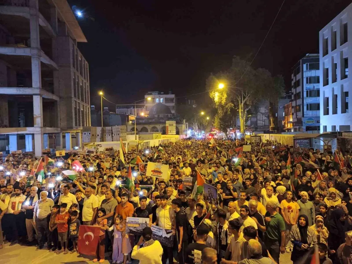Adıyaman'da Filistin ve Küresel Sumud Filosu'na Destek Yürüyüşü Düzenlendi