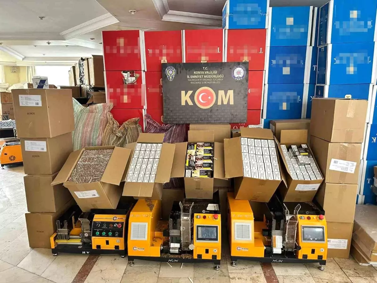 Konya'da Kaçak Sigara Üretimhanesine Baskın: 1 Milyon TL Değerinde Malzeme Ele Geçirildi
