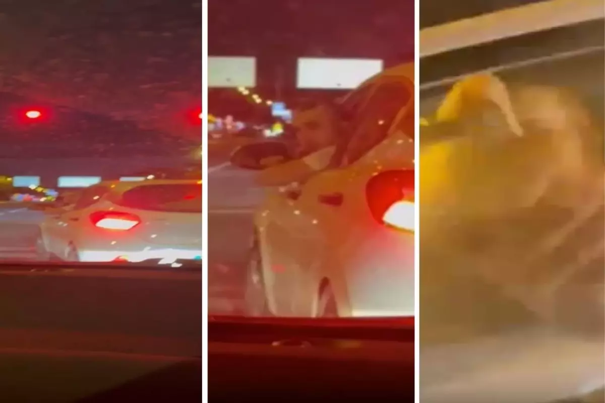 Araca yanaştı, biber gazını sıktı! Trafikte dehşet anları