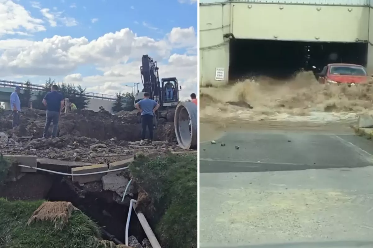 İSKİ'nin çalışması sırasında boru patladı, AVM otoparkını su bastı! Araçlarını zor kurtardılar