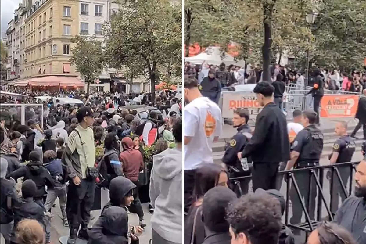 Paris'te ücretsiz kızarmış tavuk izdihamı: Binlerce insan birbirine girdi