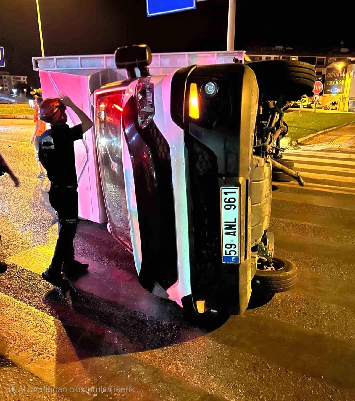Balıkesir'de Trafik Kazası: Kamyonet Devrildi, Yaralanan Yok