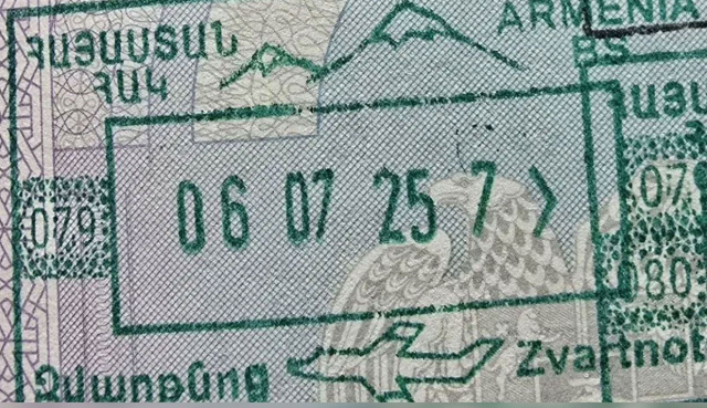 Change in Passport Stamps from Armenia!