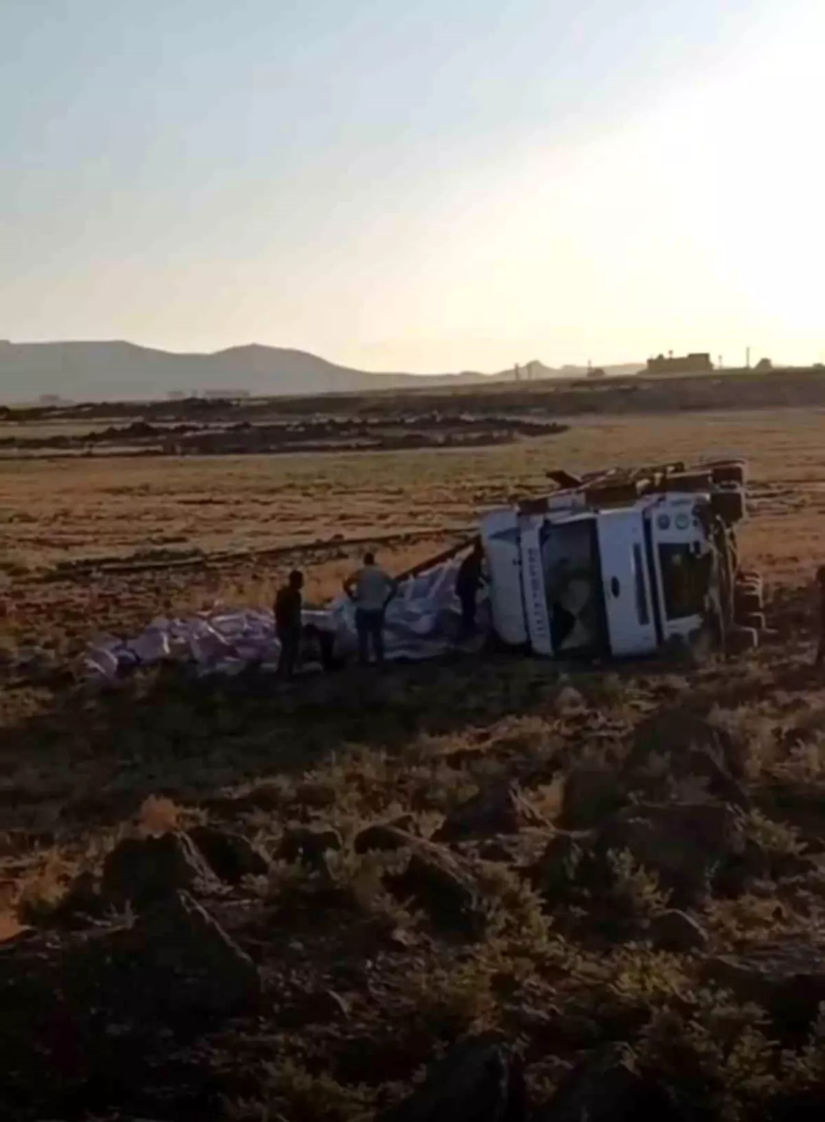 Mardin'de Tırın Şarampole Devrilmesi: Sürücü Yaralandı