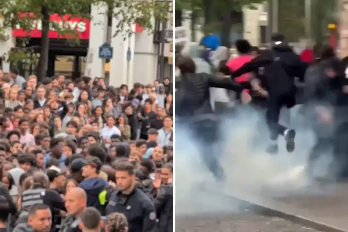 3000 ki�inin kat�ld��� �cretsiz tavuk etkinli�i kaosa d�n��t�, polis biber gaz� ile m�dahale etti