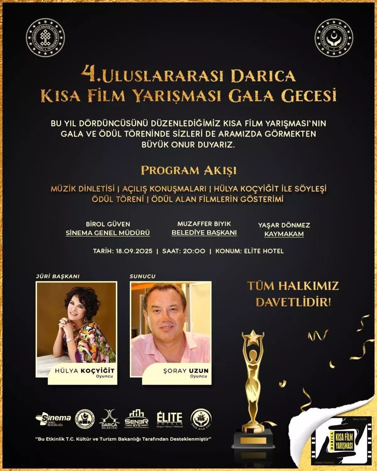 Uluslararası Darıca Kısa Film Yarışması Gala Töreni 18 Eylül'de