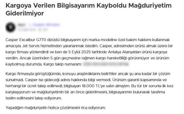Complaints are pouring in from users of the famous brand: My 18,000 TL computer is lost