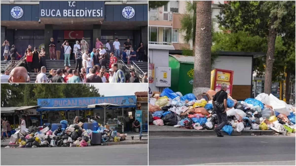 İzmir Buca'da maaş alamadıkları için iş bırakan işçilerin eylemi bitti