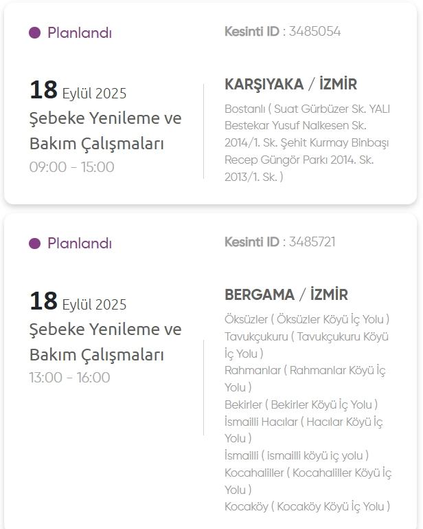 İzmir GEDİZ elektrik kesintisi! 18 Eylül İzmir'de elektrik kesintisi ne zaman bitecek, elektrikler ne zaman gelecek?