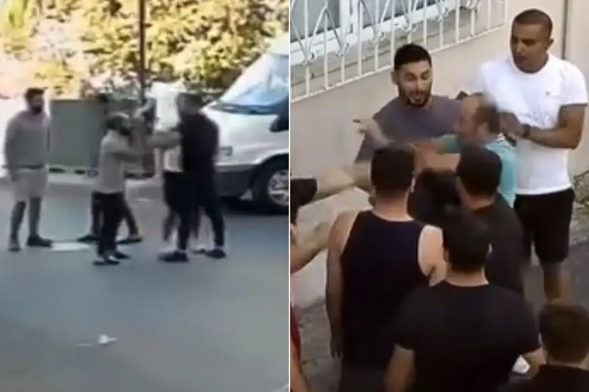 Trafik magandaları tartıştıkları kişiyi dövmek için gelip annesini darp ettiler