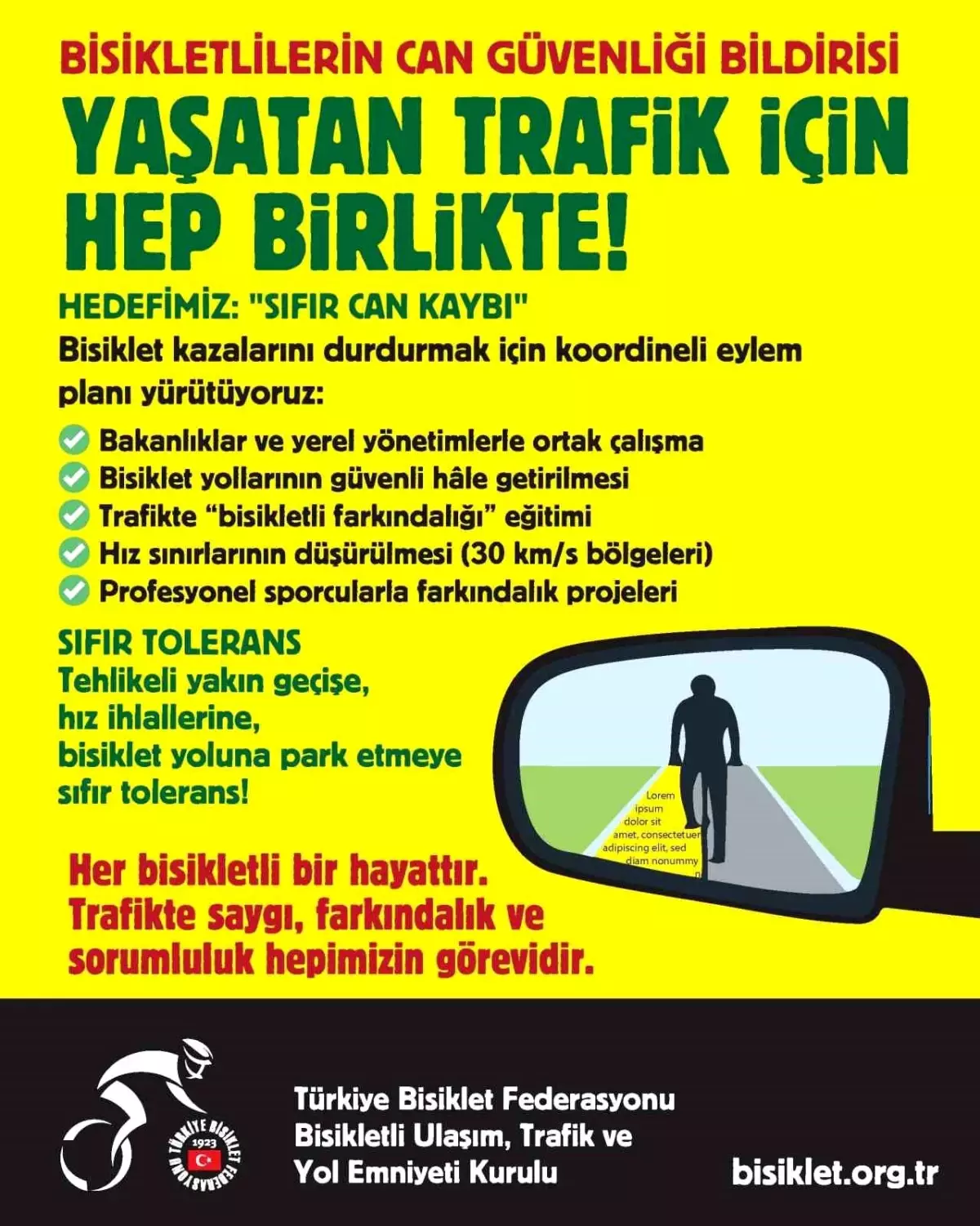 Bisikletlilerin Güvenliği İçin Kapsamlı Eylem Planı Hazırlandı