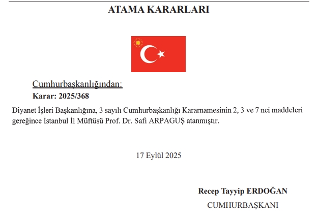 Yeni Diyanet İşleri Başkanı kim oldu? Yeni Diyanet İşleri Başkanı Safi Arpaguş kimdir?