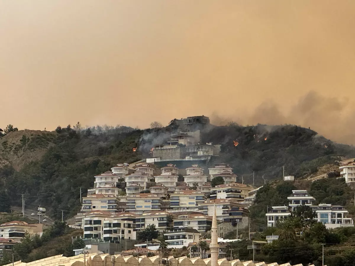 Alanya'da Yangın: 50'ye Yakın Villa Tahliye Edildi