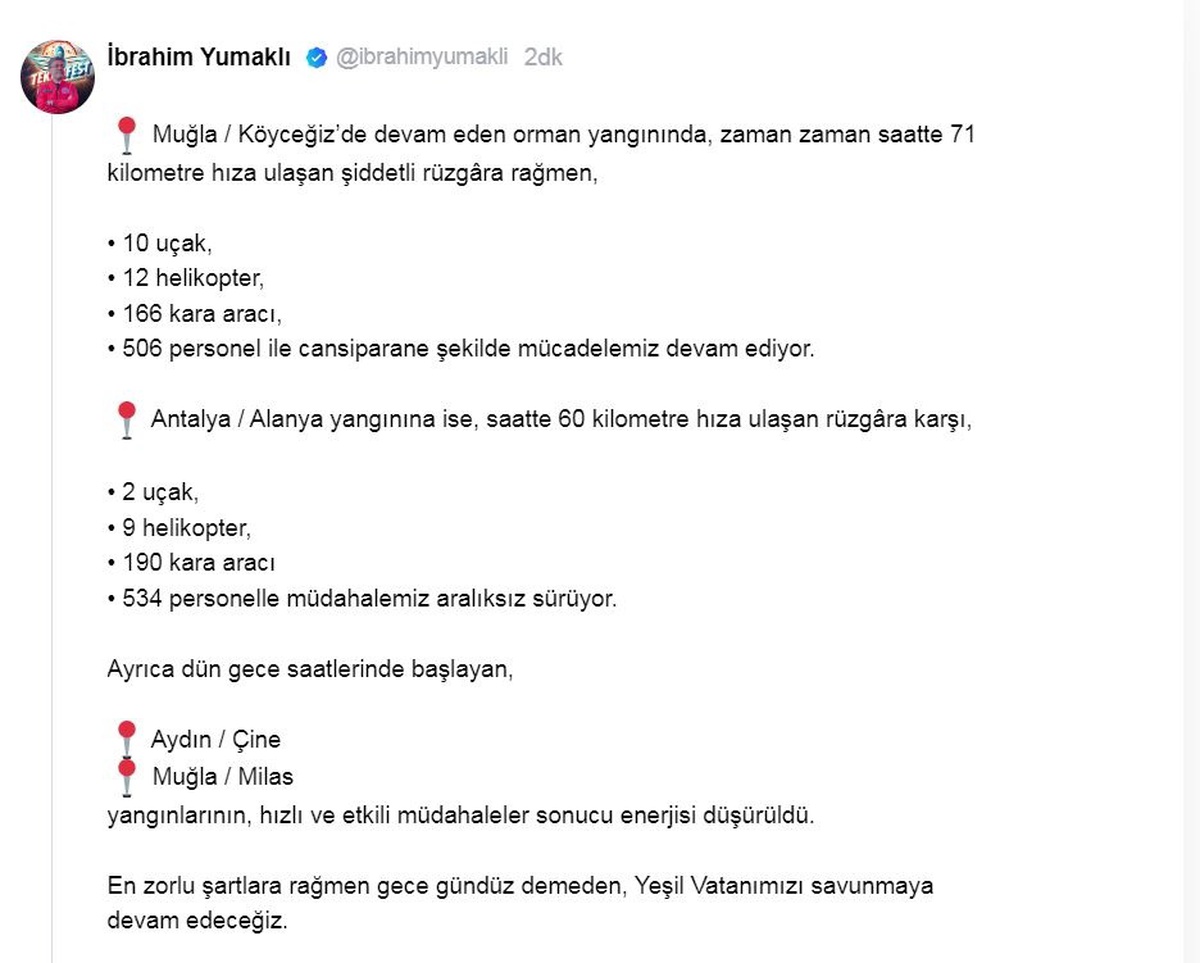 Yangınlarla Mücadele Devam Ediyor