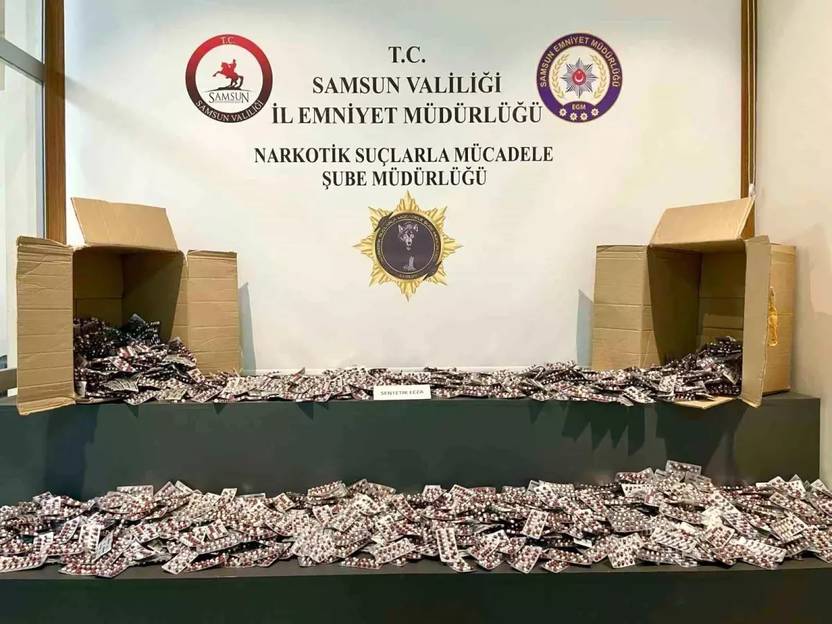 Samsun'da Uyuşturucu Operasyonu: 47 Bin Sentetik Ecza Ele Geçirildi