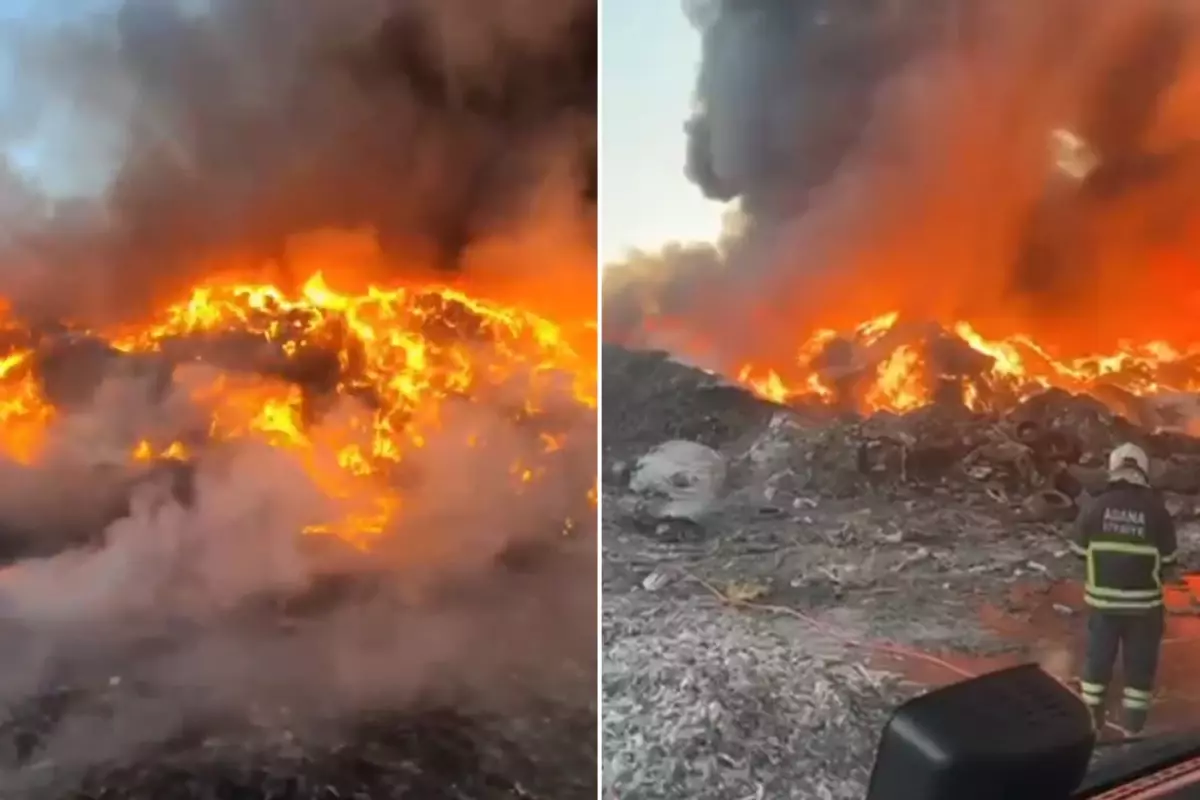 Geri dönüşüm fabrikasında yangın! Yoğun duman şehir merkezinden görülüyor