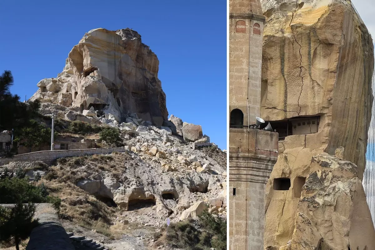 Kapadokya'da yıkımlar ardı ardına! Önce peribacası, şimdi de Kadıkalesi