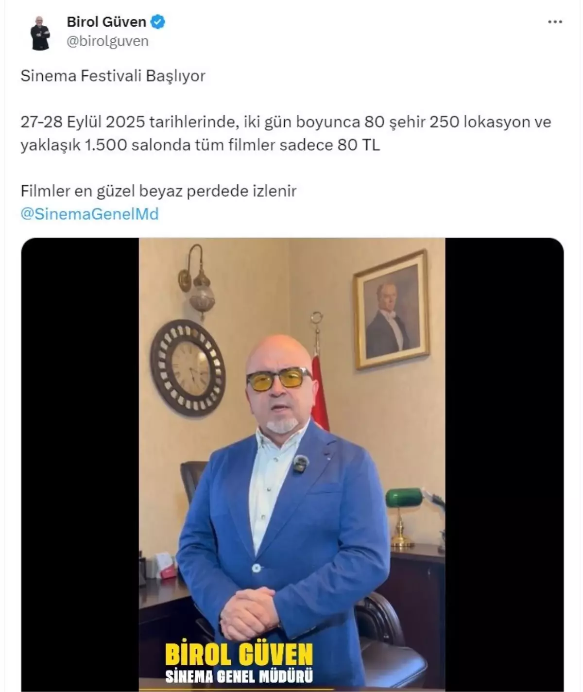 Sinema Festivali 80 Şehirde 80 TL'ye Başlıyor