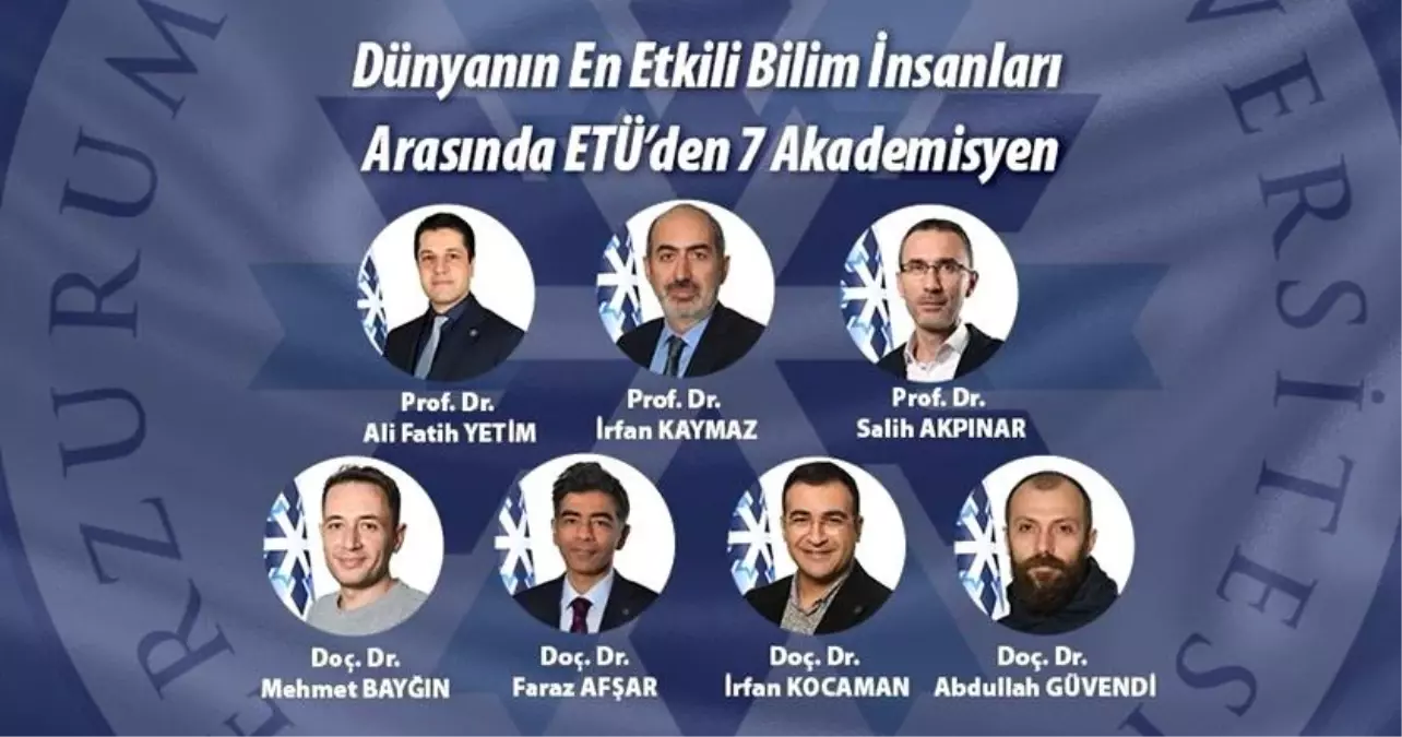 Erzurum Teknik Üniversitesi'nden 7 Bilim İnsanı Dünya Listesinde